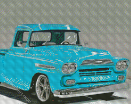 Blue Chevy Apache Diamond Paintings