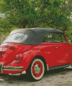 Cool Red Vw Super Beetle Convertible Diamond Piantings