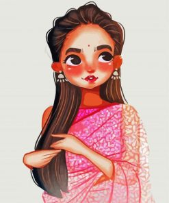 Cute Indian Cartoon Lady Diamond Paintings