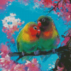 Cute Red Lovebirds Diamond Paintings