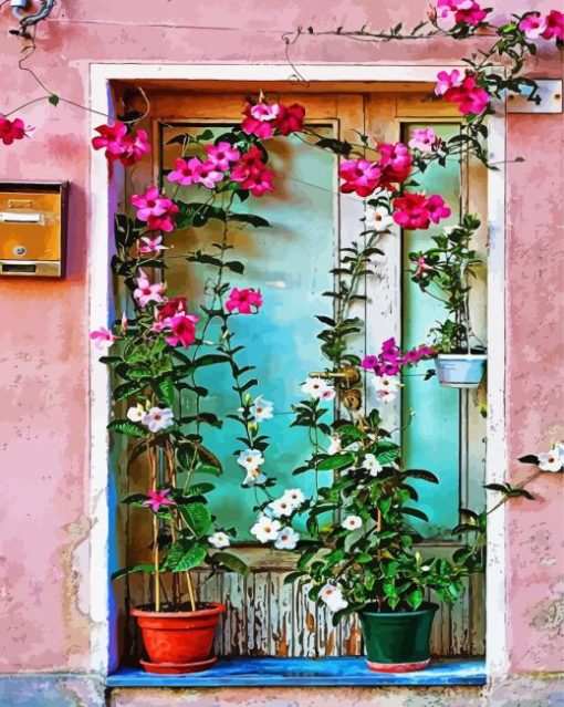 Flower Door Diamond Paintings