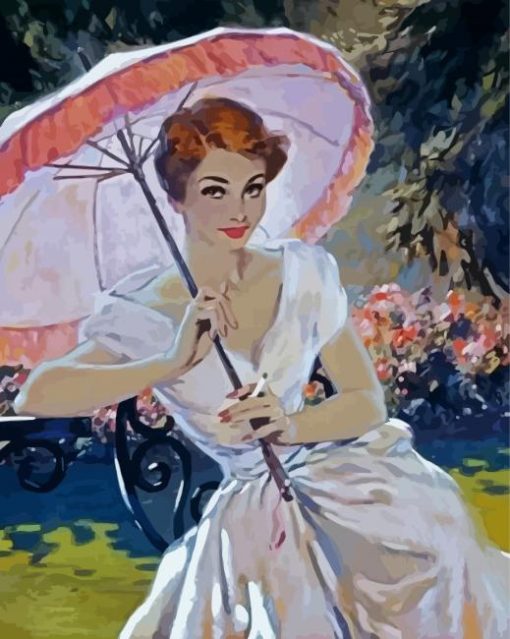 Girl Parasol David Wright Diamond Paintings