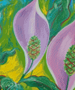 Peace Lily Flowers Art Diamond Paintings