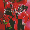 Romantic Harley And Deadpool Diamond Paintings