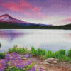 Wonderful Lake And Flowers Diamond Paintings