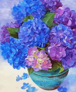 Blue And Purple Flower In Vase Art Diamond Paintings