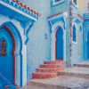 Blue Buildings In Morocco Diamond Paintings