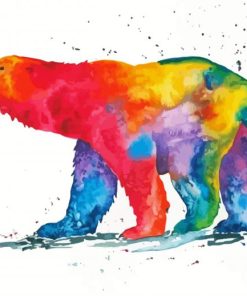 Colorful Polar Bear Art Diamond Paintings