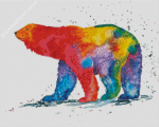 Colorful Polar Bear Art Diamond Paintings