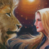 Lion And Girl Art Diamond Paintings