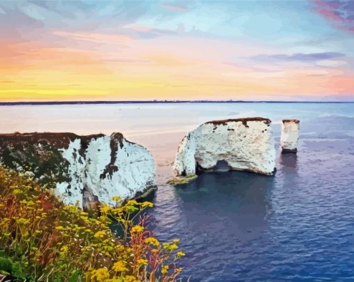 Old Harry Rocks Mudeford Diamond Paintings