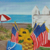 Picnic On The Beach Illustartion Diamond Paintings