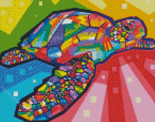 Pop Art Turtle Illustartion Diamond Paintings