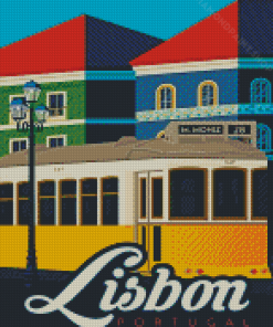 Portugal Lisbon Tram Poster Diamond Paintings