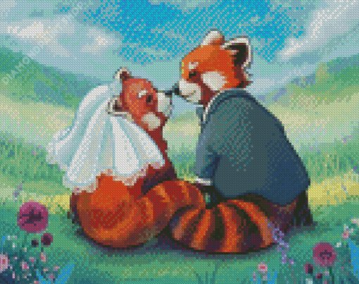 Red Panda Couple Diamond Paintings