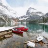 Red Canoe Canada Winter Diamond Paintings