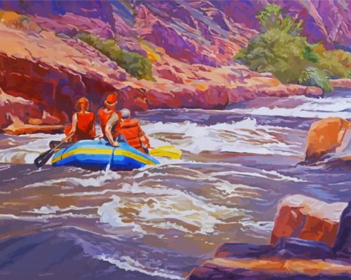 River Rafting With Friends Diamond Paintings