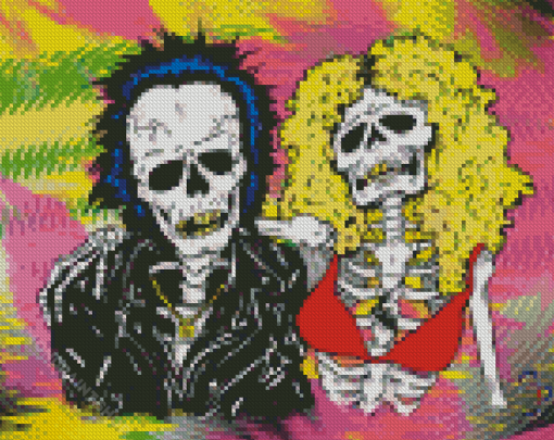 Sid And Nancy Skull Diamond Paintings