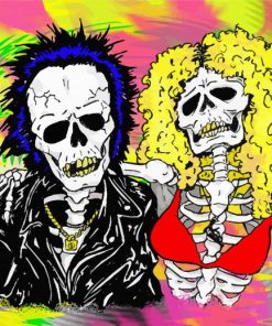 Sid And Nancy Skull Diamond Paintings