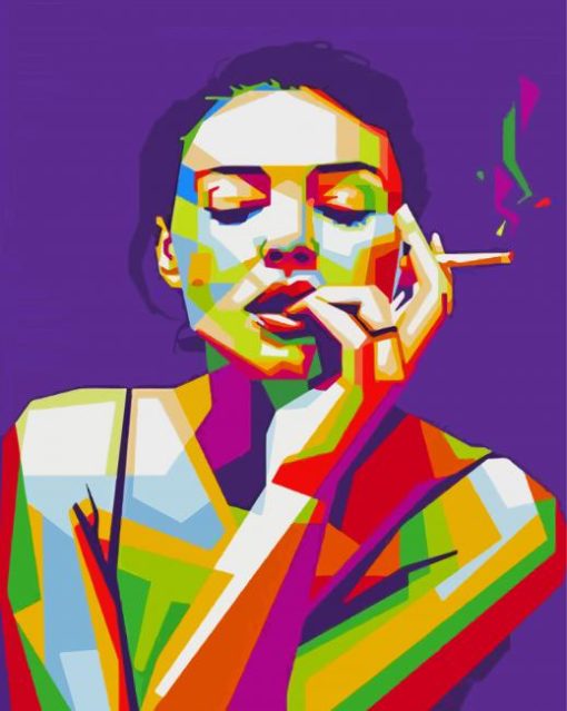 Smoking Woman Pop Art Diamond Paintings