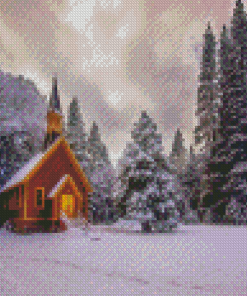 Snow Church Diamond Paintings