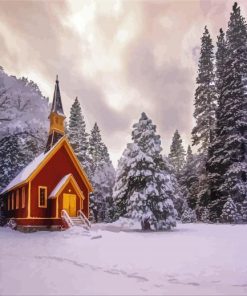 Snow Church Diamond Paintings