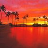 Sunset At Kahala Beach Diamond Paintings