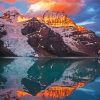 Sunset At Mount Robson Reflection Diamond Paintings