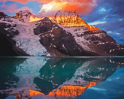 Sunset At Mount Robson Reflection Diamond Paintings