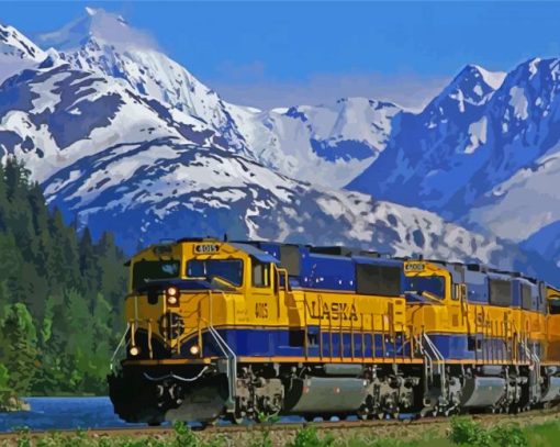 Winter Alaska Railroad Diamond Paintings