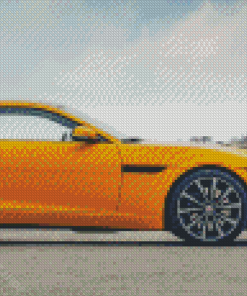 Yellow Jaguar F Type Car Diamond Paintings