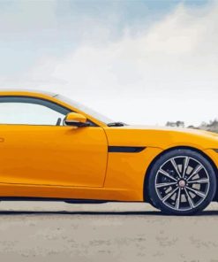 Yellow Jaguar F Type Car Diamond Paintings