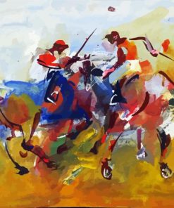 Abstract Polo Player Diamond Paintings