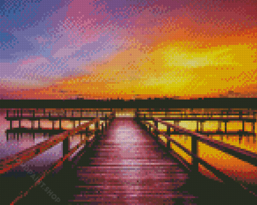 Aesthetic Docks With Sunset Diamond Paintings