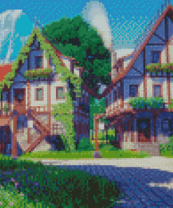 Aesthetic Fantasy Village Diamond Paintings