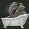 Aesthetic Elephant In A Bathtub Diamond Paintings