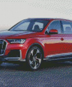 Aesthetic Red Audi Illustration Diamond Paintings