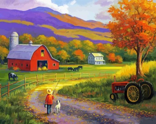 Autumn Country Scene Diamond Paintings