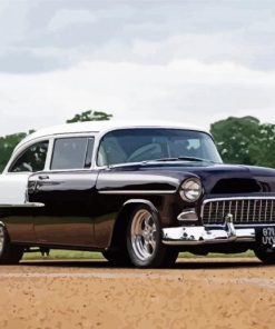 Black 1955 Chevrolet Car Diamond Paintings