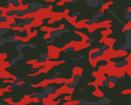 Black And Red Camo Diamond Paintings