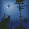 Cats OnThe Roofs In The Night Diamond Paintings