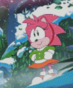 Cute Sonic Amy Rose Diamond Paintings