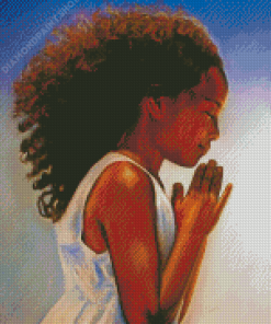 Cute Young Black Girl Diamond Paintings