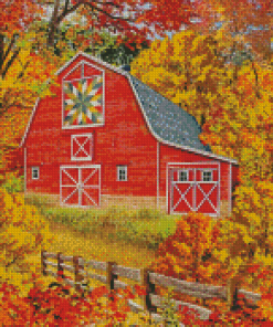 Fall Barn Art Diamond Paintings