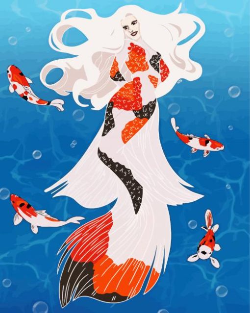 Koi Mermaid Lady Diamond Paintings