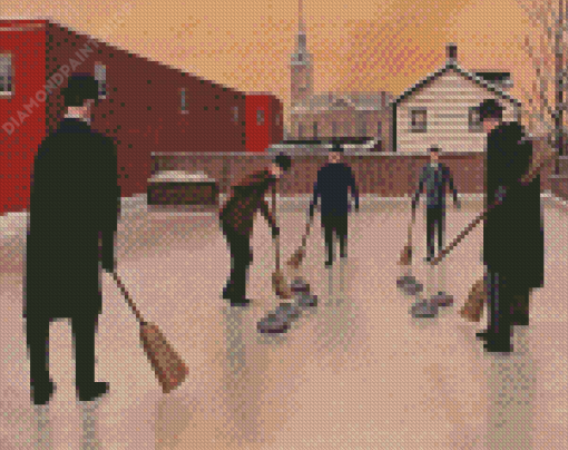 Playing Curling Art Diamond Paintings