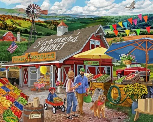 Aesthetic Farmers Market Diamond Paintings