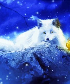 Arctic Fox And Lantern Diamond Paintings