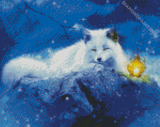 Arctic Fox And Lantern Diamond Paintings