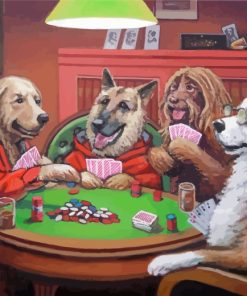 Dogs Playin Cards Diamond Paintings